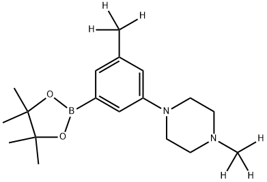 1-(methyl-d3)-4-(3-(methyl-d3)-5-(4,4,5,5-tetramethyl-1,3,2-dioxaborolan-2-yl)phenyl)piperazine Struktur