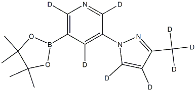 3-(3-(methyl-d3)-1H-pyrazol-1-yl-4,5-d2)-5-(4,4,5,5-tetramethyl-1,3,2-dioxaborolan-2-yl)pyridine-2,4,6-d3 Struktur