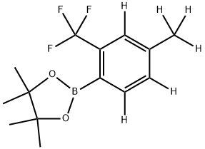 4,4,5,5-tetramethyl-2-(4-(methyl-d3)-2-(trifluoromethyl)phenyl-3,5,6-d3)-1,3,2-dioxaborolane Struktur