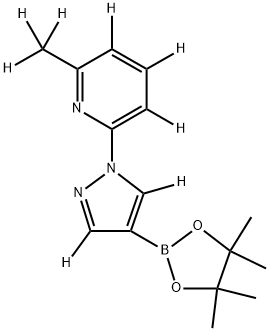 2-(methyl-d3)-6-(4-(4,4,5,5-tetramethyl-1,3,2-dioxaborolan-2-yl)-1H-pyrazol-1-yl-3,5-d2)pyridine-3,4,5-d3 Struktur