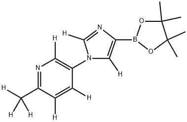 2-(methyl-d3)-5-(4-(4,4,5,5-tetramethyl-1,3,2-dioxaborolan-2-yl)-1H-imidazol-1-yl-2,5-d2)pyridine-3,4,6-d3 Struktur