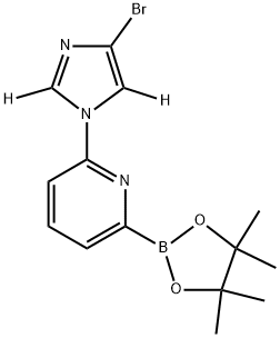 2-(4-bromo-1H-imidazol-1-yl-2,5-d2)-6-(4,4,5,5-tetramethyl-1,3,2-dioxaborolan-2-yl)pyridine Struktur