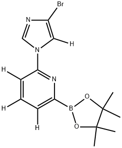 2-(4-bromo-1H-imidazol-1-yl-2,5-d2)-6-(4,4,5,5-tetramethyl-1,3,2-dioxaborolan-2-yl)pyridine-3,4,5-d3 Struktur