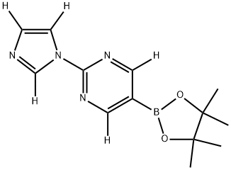 2-(1H-imidazol-1-yl-d3)-5-(4,4,5,5-tetramethyl-1,3,2-dioxaborolan-2-yl)pyrimidine-4,6-d2 Struktur