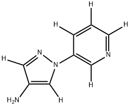 1-(pyridin-3-yl-d4)-1H-pyrazol-3,5-d2-4-amine Struktur