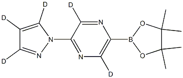 2-(1H-pyrazol-1-yl-d3)-5-(4,4,5,5-tetramethyl-1,3,2-dioxaborolan-2-yl)pyrazine-3,6-d2 Struktur