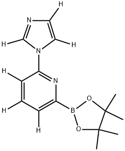 2-(1H-imidazol-1-yl-d3)-6-(4,4,5,5-tetramethyl-1,3,2-dioxaborolan-2-yl)pyridine-3,4,5-d3 Struktur