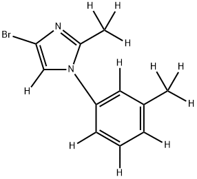 4-bromo-2-(methyl-d3)-1-(3-(methyl-d3)phenyl-2,4,5,6-d4)-1H-imidazole-5-d Struktur