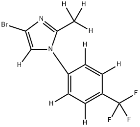 4-bromo-2-(methyl-d3)-1-(4-(trifluoromethyl)phenyl-2,3,5,6-d4)-1H-imidazole-5-d Struktur