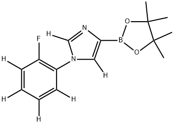 1-(2-fluorophenyl-3,4,5,6-d4)-4-(4,4,5,5-tetramethyl-1,3,2-dioxaborolan-2-yl)-1H-imidazole-2,5-d2 Struktur