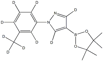 1-(3-(methyl-d3)phenyl-2,4,5,6-d4)-4-(4,4,5,5-tetramethyl-1,3,2-dioxaborolan-2-yl)-1H-pyrazole-3,5-d2 Struktur