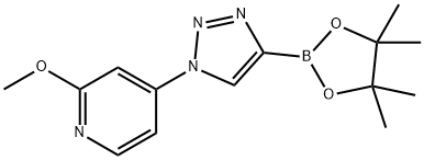 2-methoxy-4-(4-(4,4,5,5-tetramethyl-1,3,2-dioxaborolan-2-yl)-1H-1,2,3-triazol-1-yl)pyridine Struktur