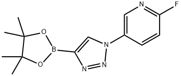 2-fluoro-5-(4-(4,4,5,5-tetramethyl-1,3,2-dioxaborolan-2-yl)-1H-1,2,3-triazol-1-yl)pyridine Struktur