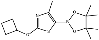 2-cyclobutoxy-4-methyl-5-(4,4,5,5-tetramethyl-1,3,2-dioxaborolan-2-yl)thiazole Struktur