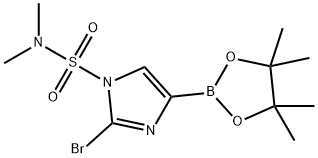 2-bromo-N,N-dimethyl-4-(4,4,5,5-tetramethyl-1,3,2-dioxaborolan-2-yl)-1H-imidazole-1-sulfonamide Struktur