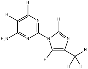 2-(4-(methyl-d3)-1H-imidazol-1-yl-2,5-d2)pyrimidin-5,6-d2-4-amine Struktur