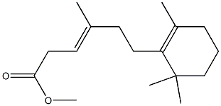 3-Hexenoic acid, 4-methyl-6-(2,6,6-trimethyl-1-cyclohexen-1-yl)-, methyl ester, (3E)- Struktur