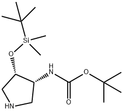 tert-butyl N-[(3R,4S)-4-[(tert-butyldimethylsilyl)oxy]pyrrolidin-3-yl]carbamate Struktur