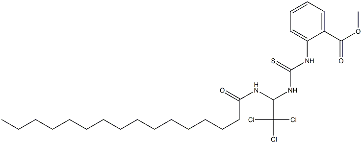 methyl 2-{[(2,2,2-trichloro-1-hexadecanamidoethyl)carbamothioyl]amino}benzoate Struktur