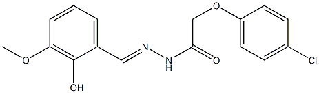 2-(4-chlorophenoxy)-N'-[(1E)-(2-hydroxy-3-methoxyphenyl)methylidene]acetohydrazide Struktur