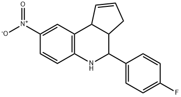 4-(4-fluorophenyl)-8-nitro-3a,4,5,9b-tetrahydro-3H-cyclopenta[c]quinoline Struktur