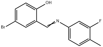 4-bromo-2-{[(3-fluoro-4-methylphenyl)imino]methyl}phenol Struktur