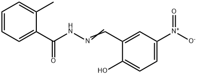 N'-{2-hydroxy-5-nitrobenzylidene}-2-methylbenzohydrazide Struktur