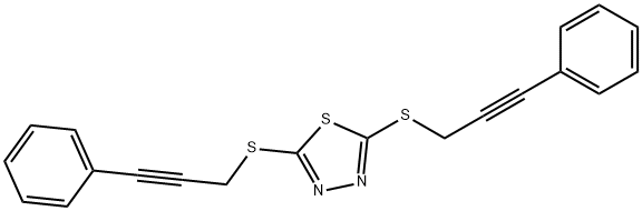 2,5-bis[(3-phenylprop-2-ynyl)sulfanyl]-1,3,4-thiadiazole Struktur