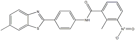 3-nitro-2-methyl-N-[4-(6-methyl-1,3-benzothiazol-2-yl)phenyl]benzamide Struktur