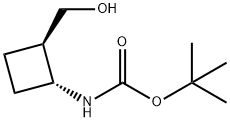 tert-butyl N-[trans-2-(hydroxymethyl)cyclobutyl]carbamate Struktur