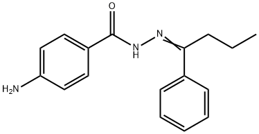 4-amino-N'-[(Z)-1-phenylbutylidene]benzohydrazide Struktur