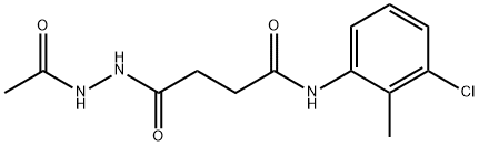 4-(2-acetylhydrazino)-N-(3-chloro-2-methylphenyl)-4-oxobutanamide Struktur