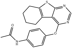 N-[4-(5,6,7,8-tetrahydro[1]benzothieno[2,3-d]pyrimidin-4-yloxy)phenyl]acetamide Struktur