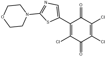 2,3,5-trichloro-6-[2-(4-morpholinyl)-1,3-thiazol-5-yl]benzo-1,4-quinone Struktur