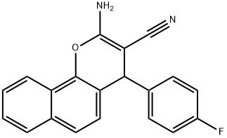 2-amino-4-(4-fluorophenyl)-4H-benzo[h]chromene-3-carbonitrile Struktur