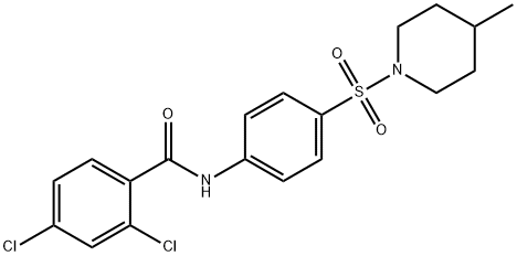 2,4-dichloro-N-{4-[(4-methyl-1-piperidinyl)sulfonyl]phenyl}benzamide Struktur