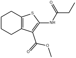 methyl 2-(propionylamino)-4,5,6,7-tetrahydro-1-benzothiophene-3-carboxylate Struktur