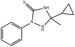 5-cyclopropyl-5-methyl-2-phenyl-1,2,4-triazolidine-3-thione Struktur