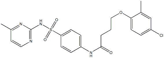 4-(4-chloro-2-methylphenoxy)-N-(4-{[(4-methyl-2-pyrimidinyl)amino]sulfonyl}phenyl)butanamide Struktur