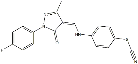 4-({[1-(4-fluorophenyl)-3-methyl-5-oxo-1,5-dihydro-4H-pyrazol-4-ylidene]methyl}amino)phenyl thiocyanate Struktur