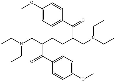 2,5-bis[(diethylamino)methyl]-1,6-bis(4-methoxyphenyl)hexane-1,6-dione Struktur