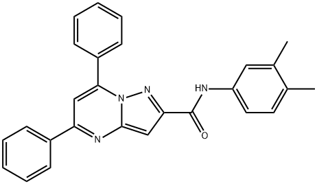 N-(3,4-dimethylphenyl)-5,7-diphenylpyrazolo[1,5-a]pyrimidine-2-carboxamide Struktur