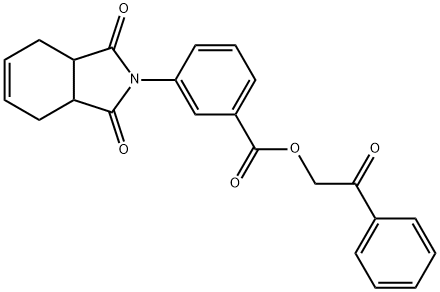 2-oxo-2-phenylethyl 3-(1,3-dioxo-1,3,3a,4,7,7a-hexahydro-2H-isoindol-2-yl)benzoate Struktur