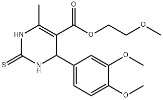 2-methoxyethyl 4-(3,4-dimethoxyphenyl)-6-methyl-2-thioxo-1,2,3,4-tetrahydropyrimidine-5-carboxylate Struktur