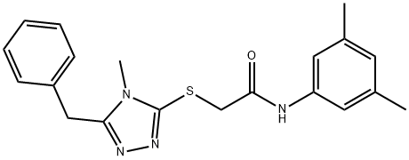 2-[(5-benzyl-4-methyl-4H-1,2,4-triazol-3-yl)sulfanyl]-N-(3,5-dimethylphenyl)acetamide Struktur