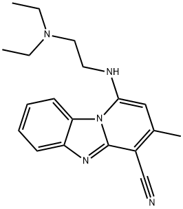 1-{[2-(diethylamino)ethyl]amino}-3-methylpyrido[1,2-a]benzimidazole-4-carbonitrile Struktur