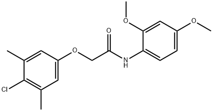 2-(4-chloro-3,5-dimethylphenoxy)-N-(2,4-dimethoxyphenyl)acetamide Struktur