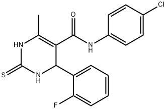 N-(4-chlorophenyl)-4-(2-fluorophenyl)-6-methyl-2-thioxo-1,2,3,4-tetrahydro-5-pyrimidinecarboxamide Struktur