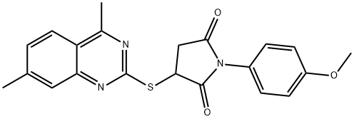 3-[(4,7-dimethylquinazolin-2-yl)sulfanyl]-1-(4-methoxyphenyl)pyrrolidine-2,5-dione Struktur