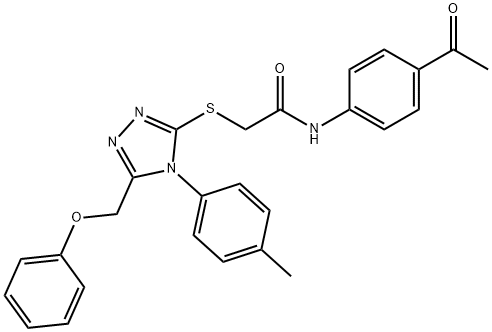 N-(4-acetylphenyl)-2-{[4-(4-methylphenyl)-5-(phenoxymethyl)-4H-1,2,4-triazol-3-yl]sulfanyl}acetamide Struktur